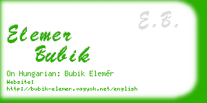elemer bubik business card